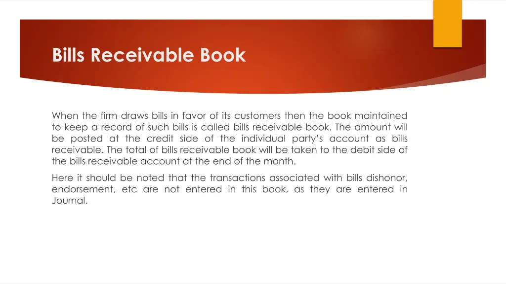 bills receivable book