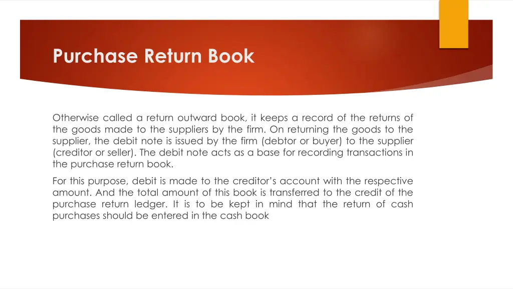 purchase return book