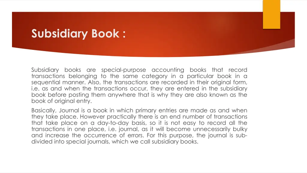 subsidiary book