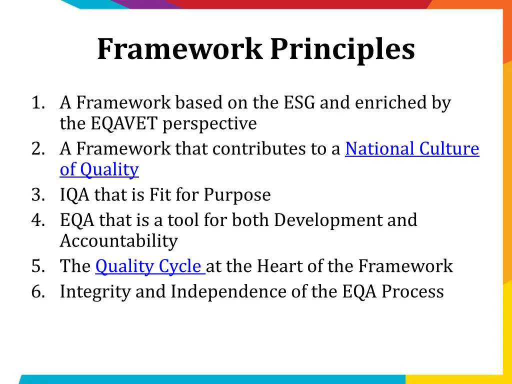 framework principles