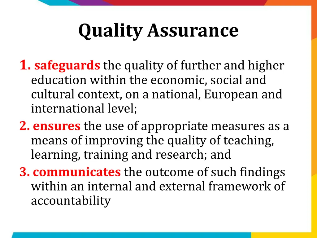quality assurance