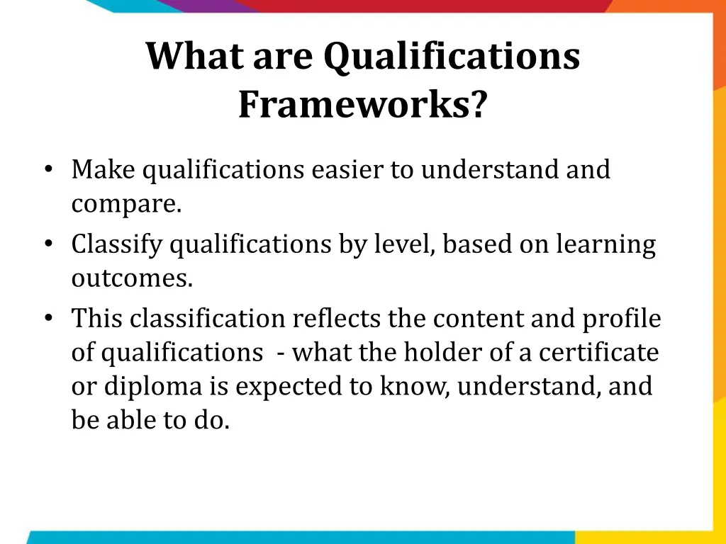 what are qualifications frameworks