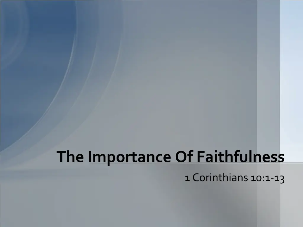 the importance of faithfulness