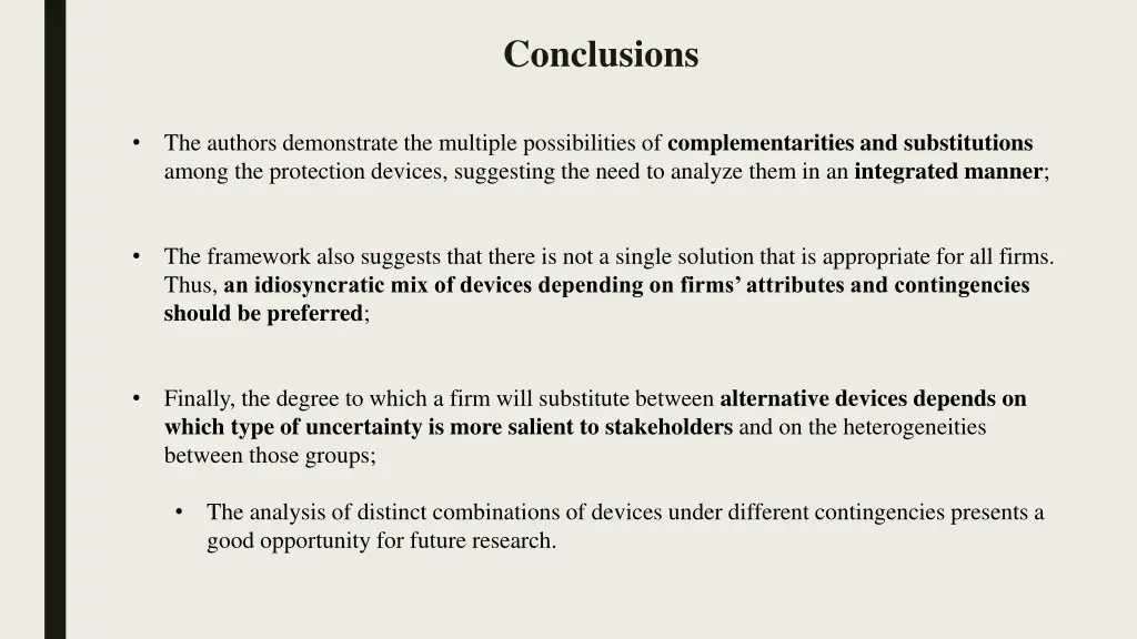 conclusions