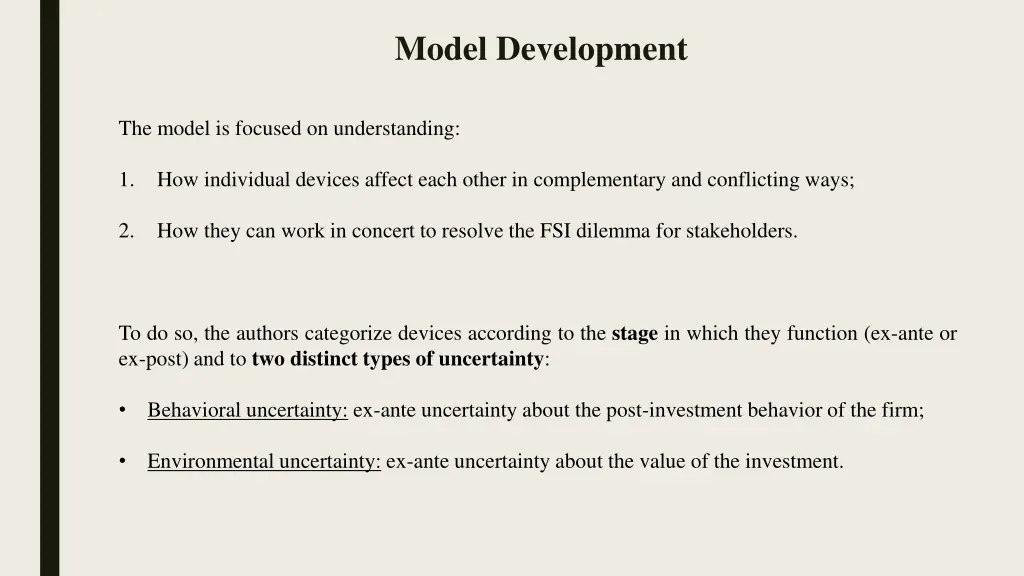 model development