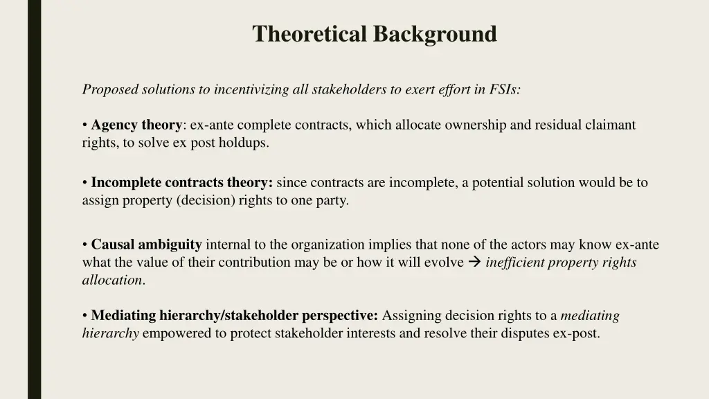 theoretical background