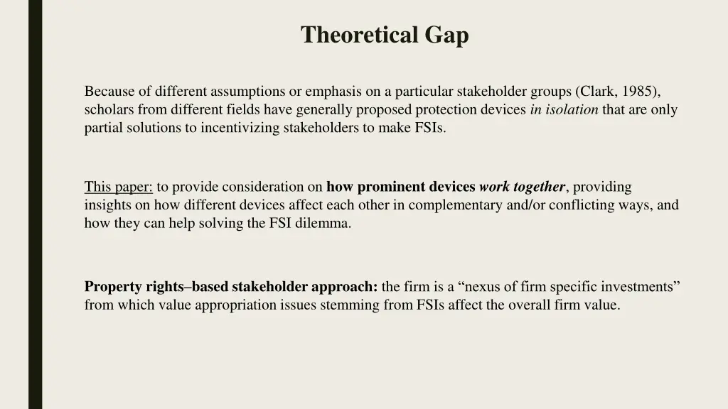 theoretical gap