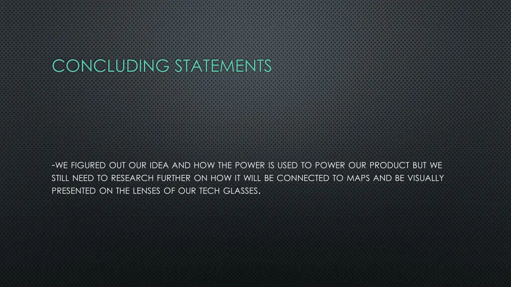 concluding statements