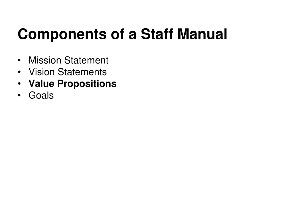components of a staff manual 2