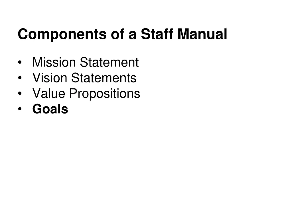 components of a staff manual 3