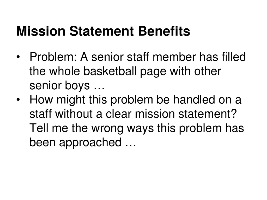 mission statement benefits 1