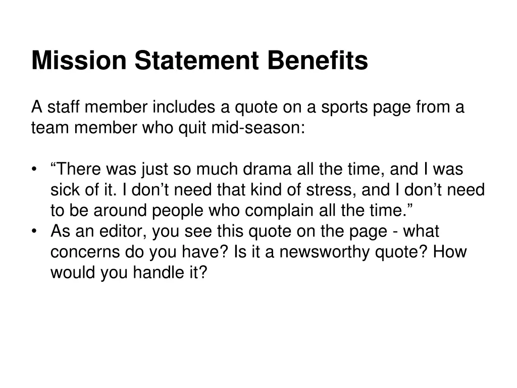 mission statement benefits 6