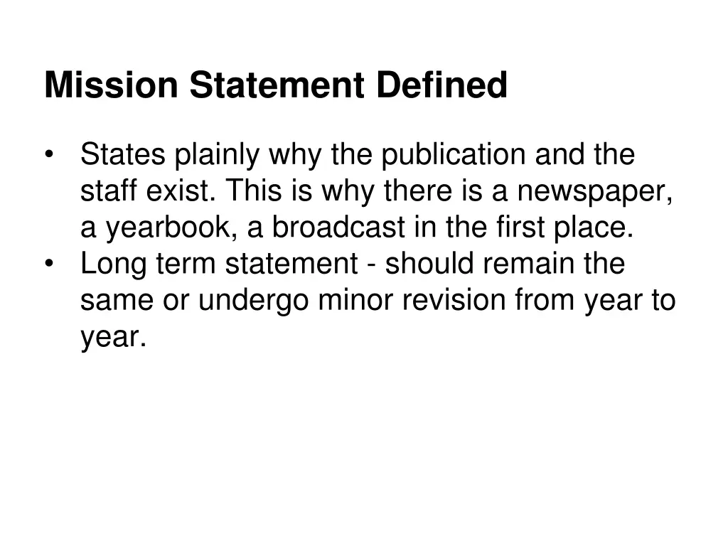 mission statement defined