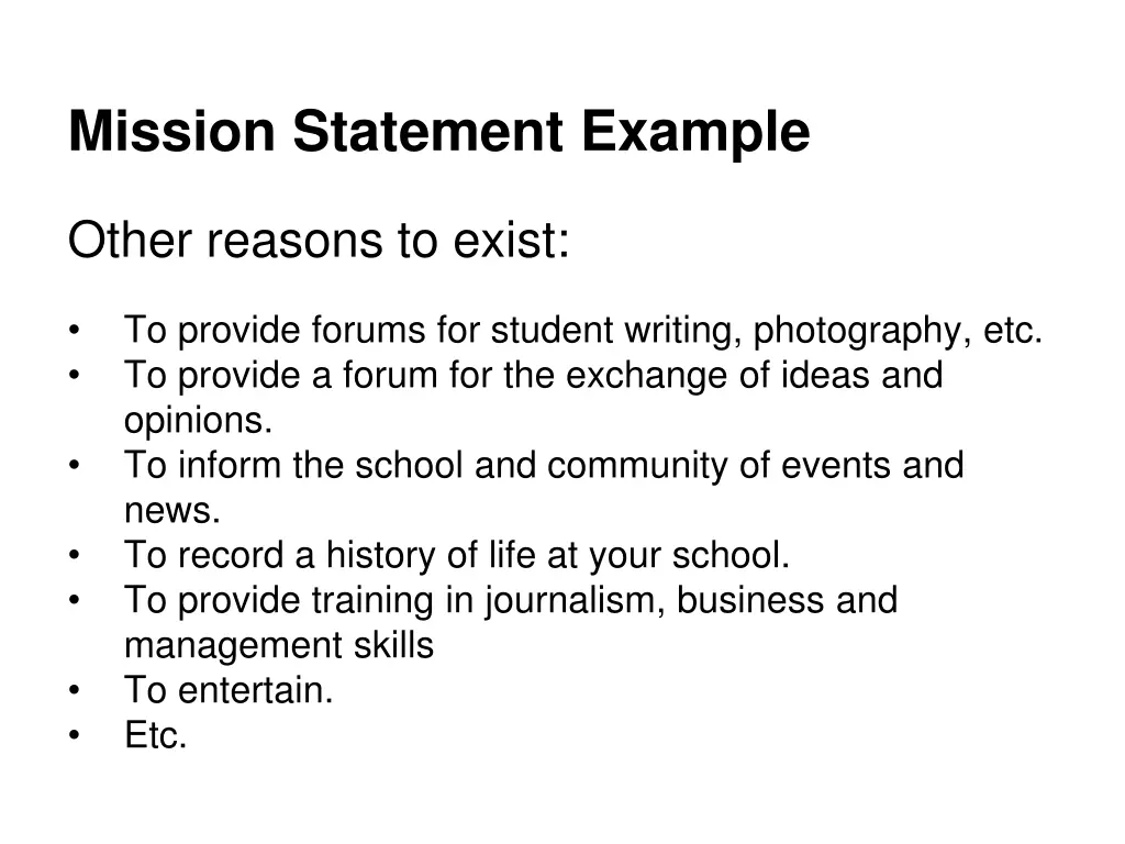mission statement example 1