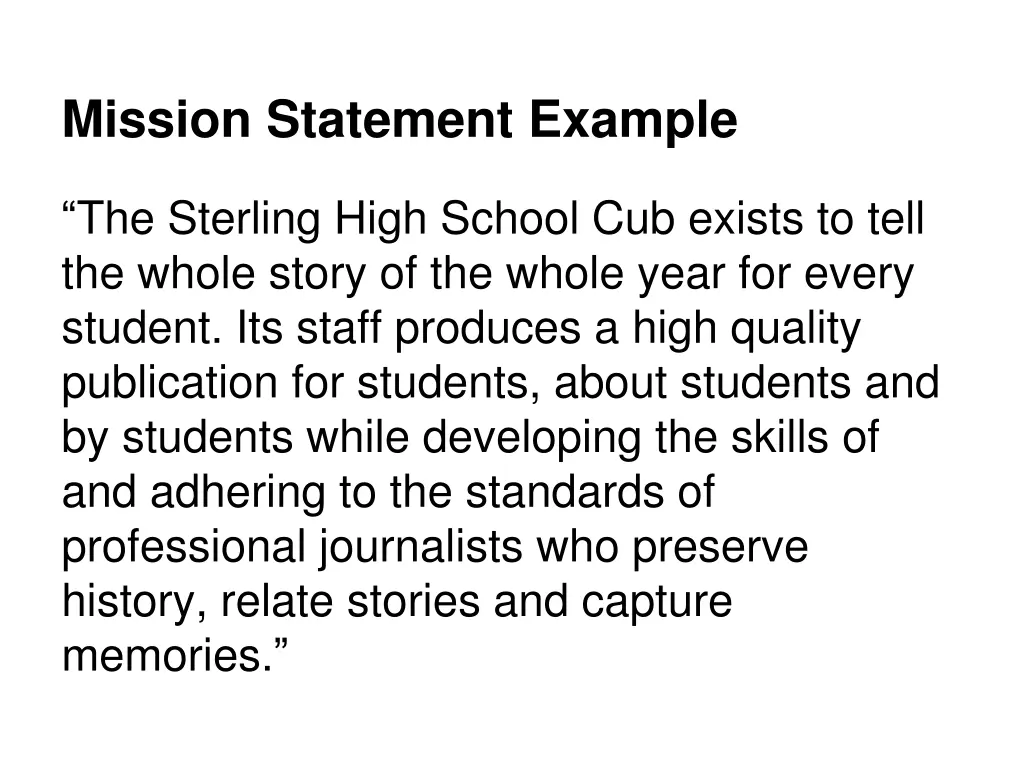 mission statement example