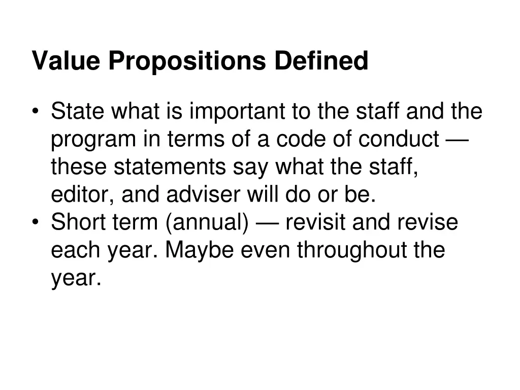 value propositions defined