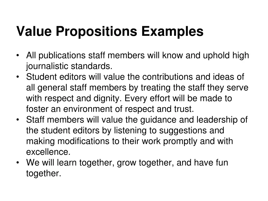 value propositions examples