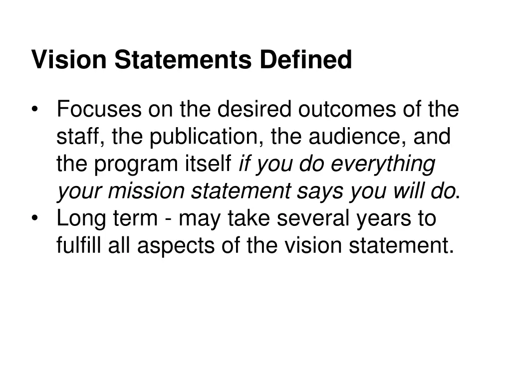 vision statements defined