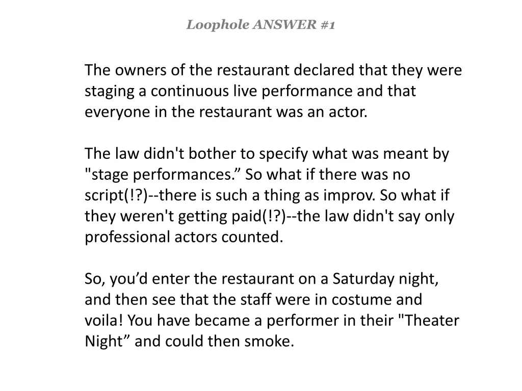 loophole answer 1