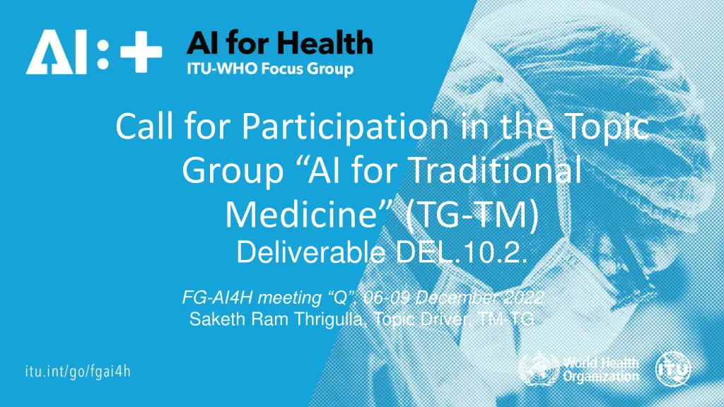 call for participation in the topic group