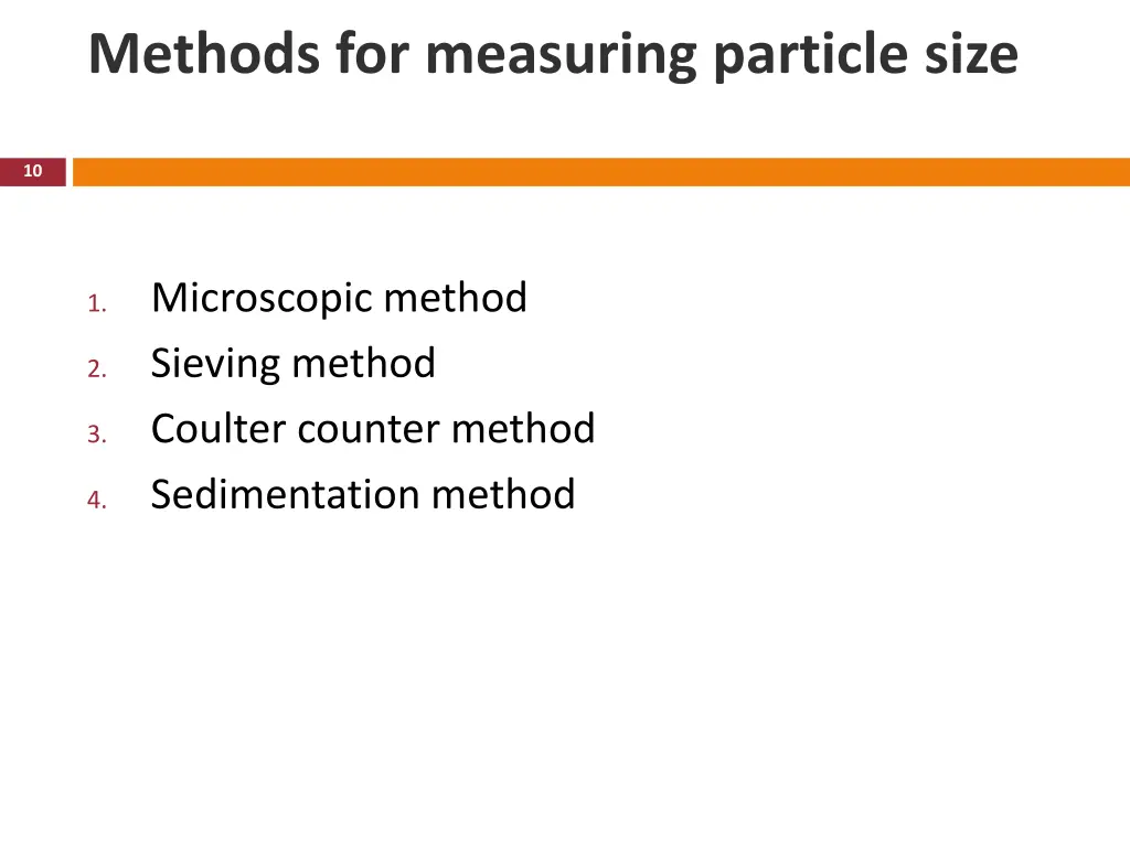 methods for measuring particle size