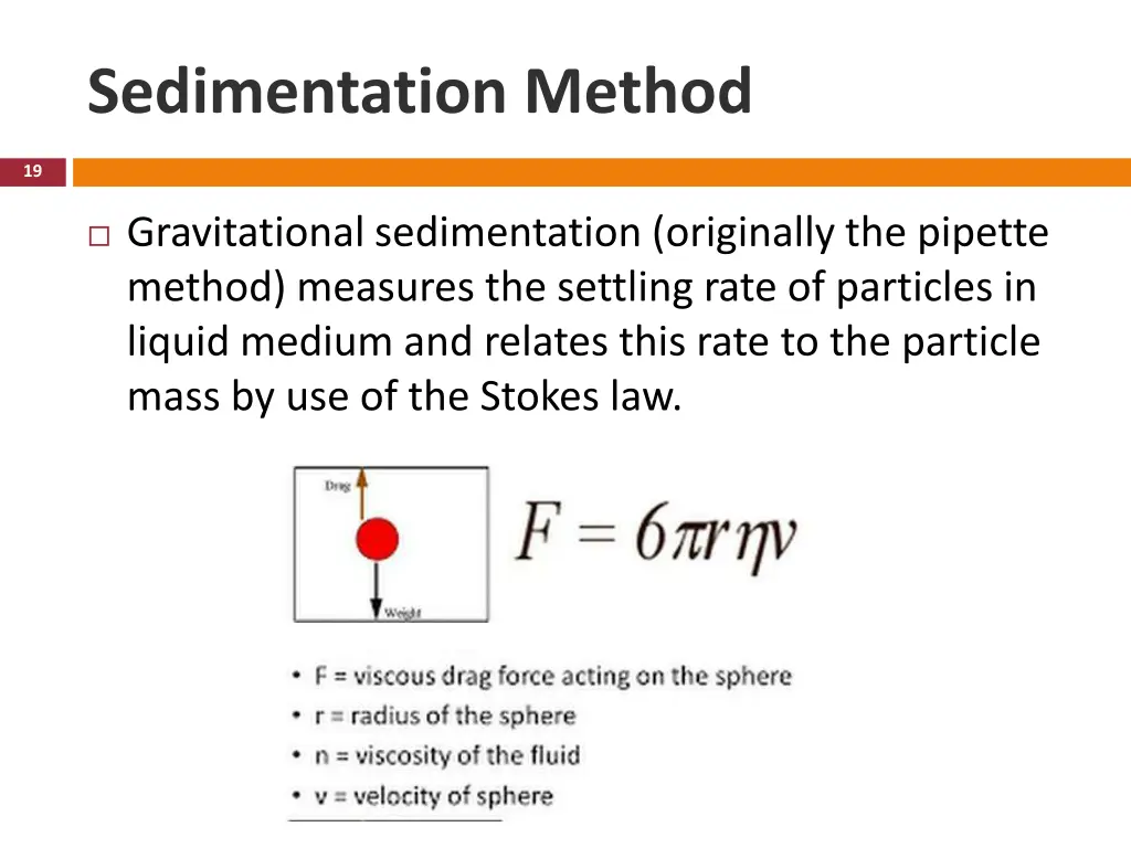 sedimentation method