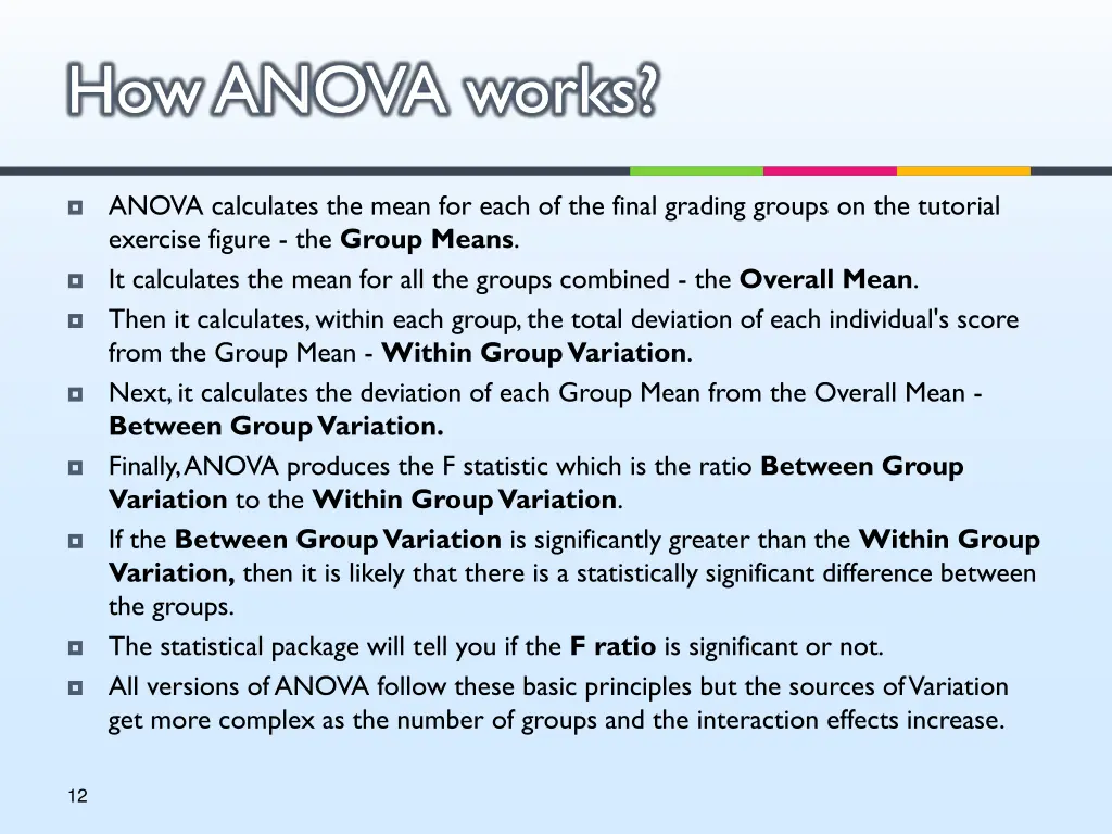 how anova works