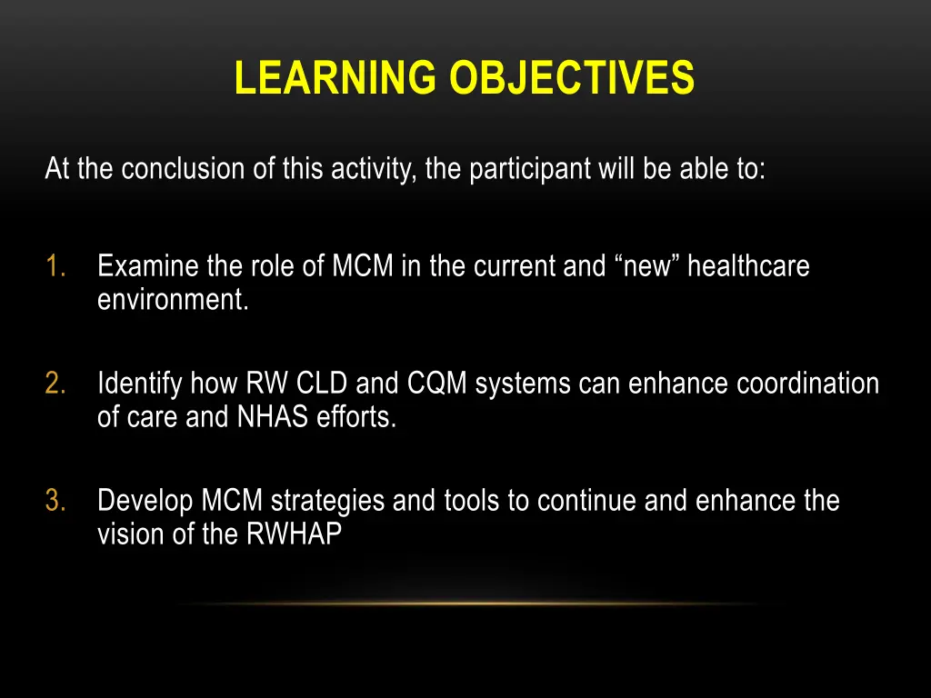 learning objectives