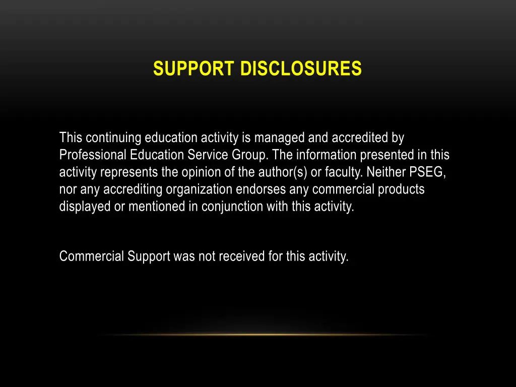 support disclosures