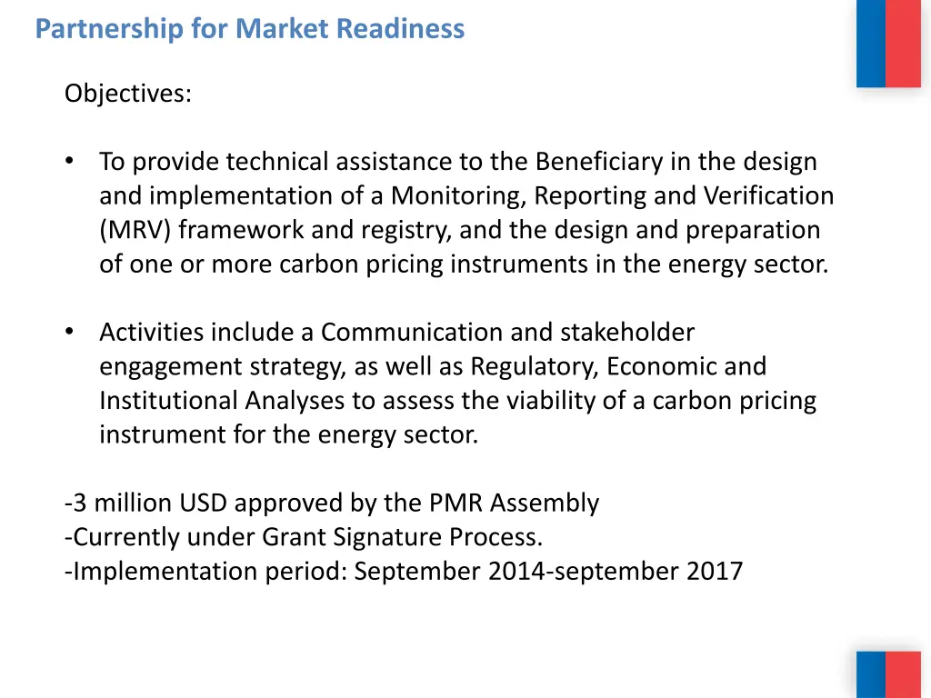 partnership for market readiness