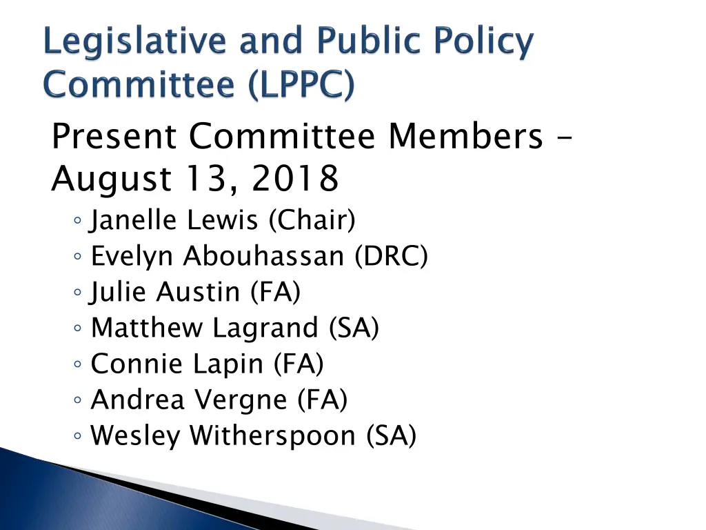 present committee members august 13 2018 janelle
