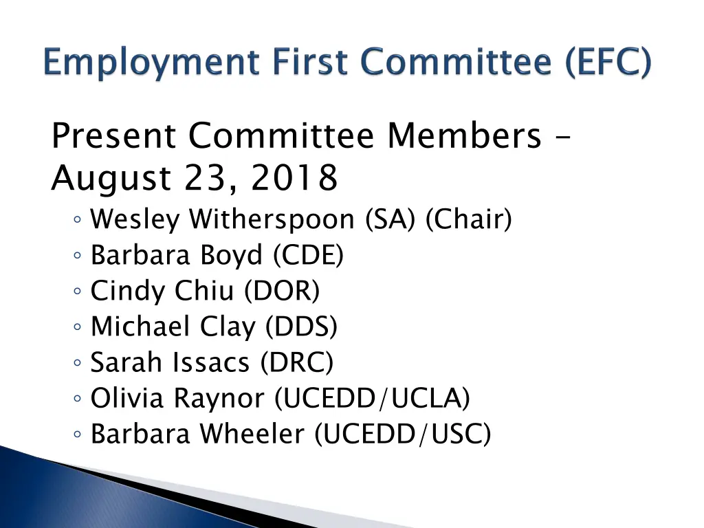 present committee members august 23 2018 wesley