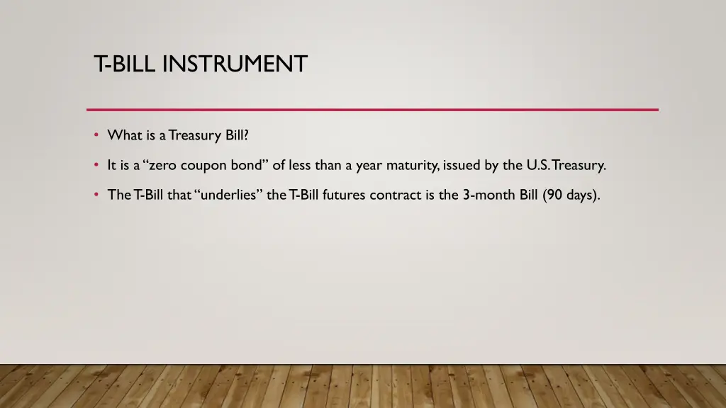 t bill instrument