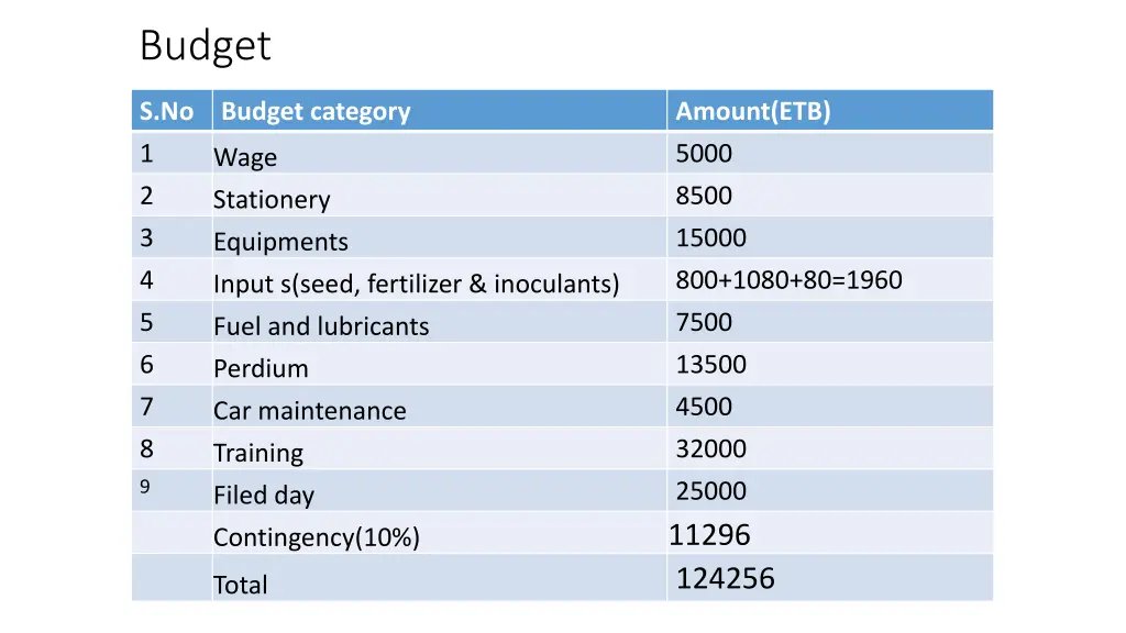 budget 2