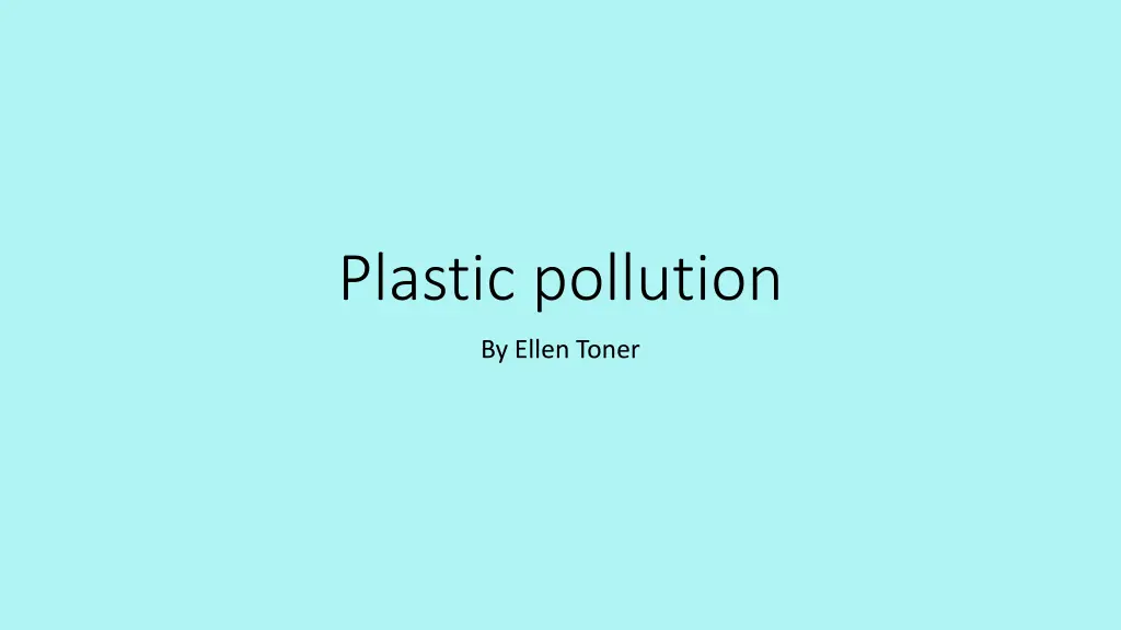 plastic pollution