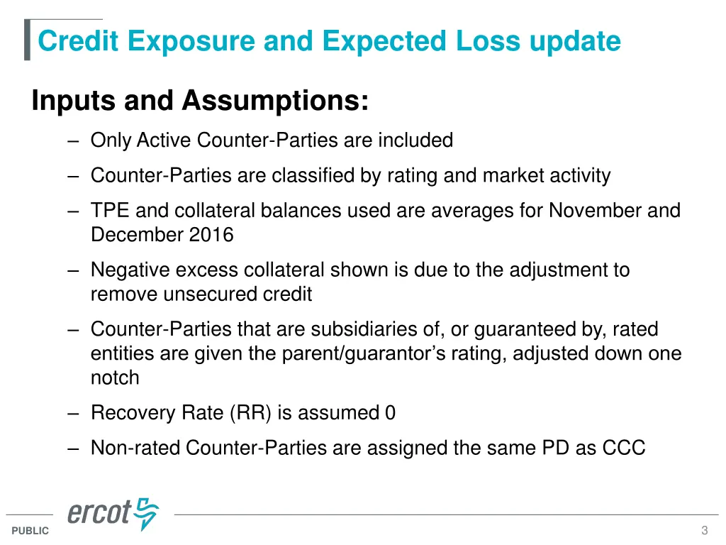 credit exposure and expected loss update 1
