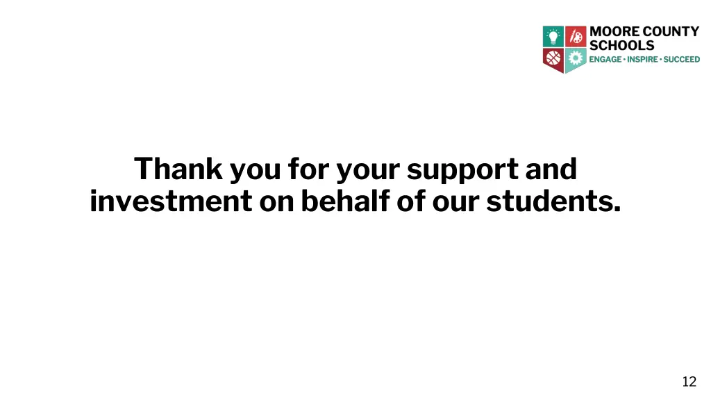 thank you for your support and investment