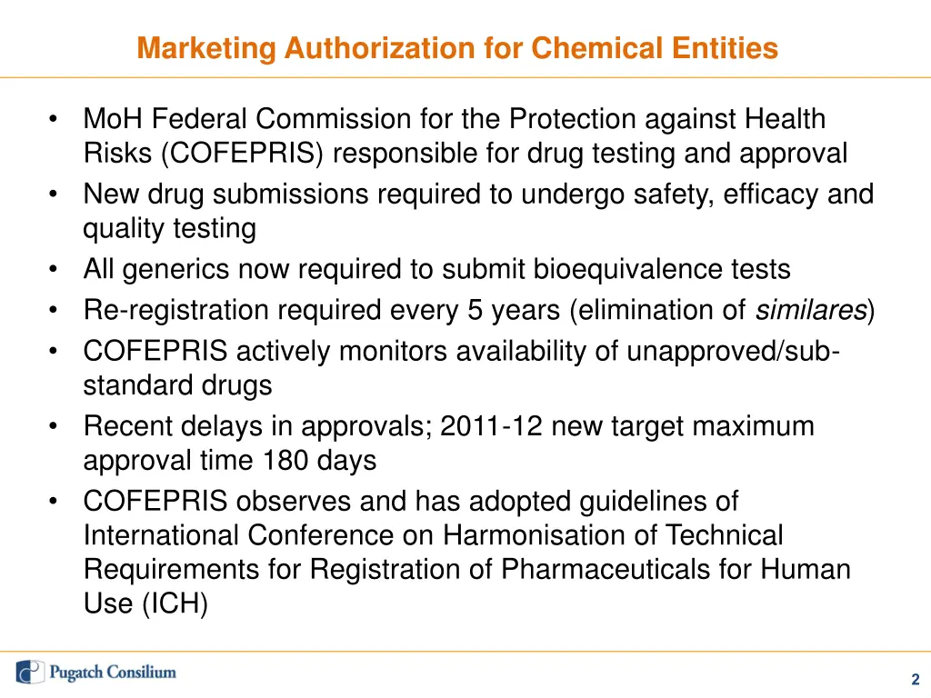 marketing authorization for chemical entities