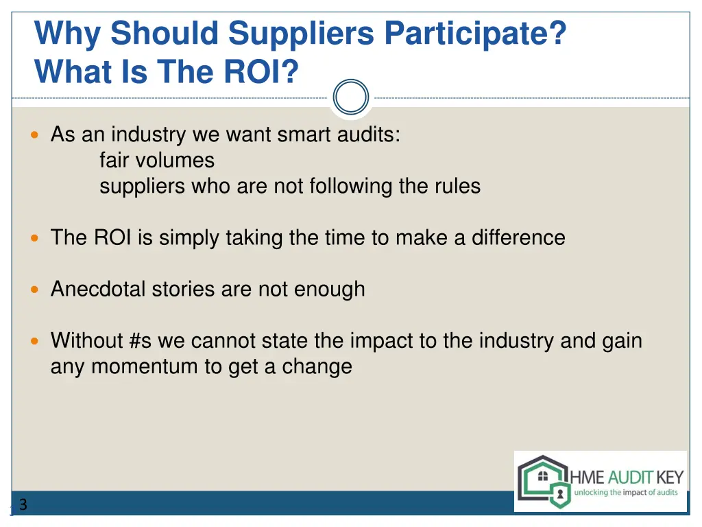why should suppliers participate what is the roi