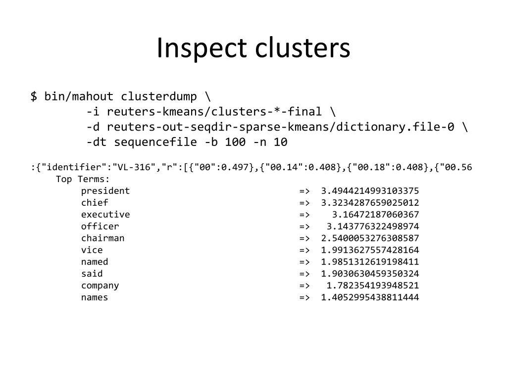 inspect clusters