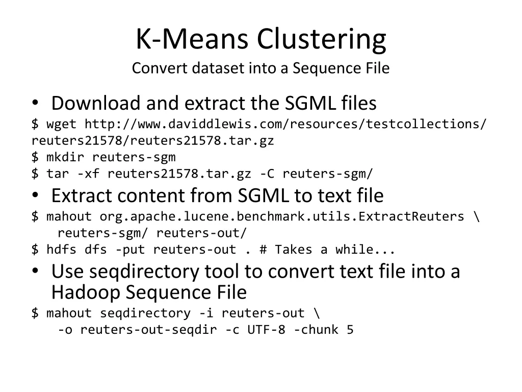 k means clustering convert dataset into