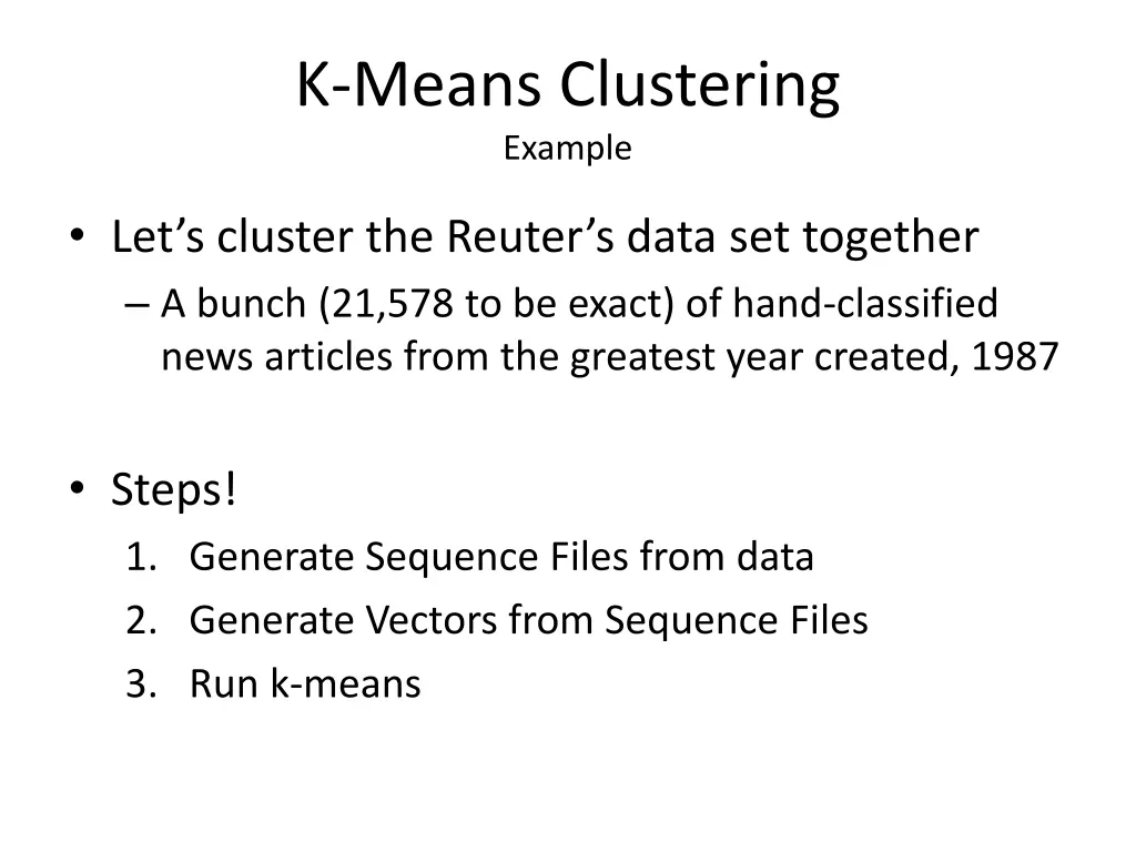 k means clustering example