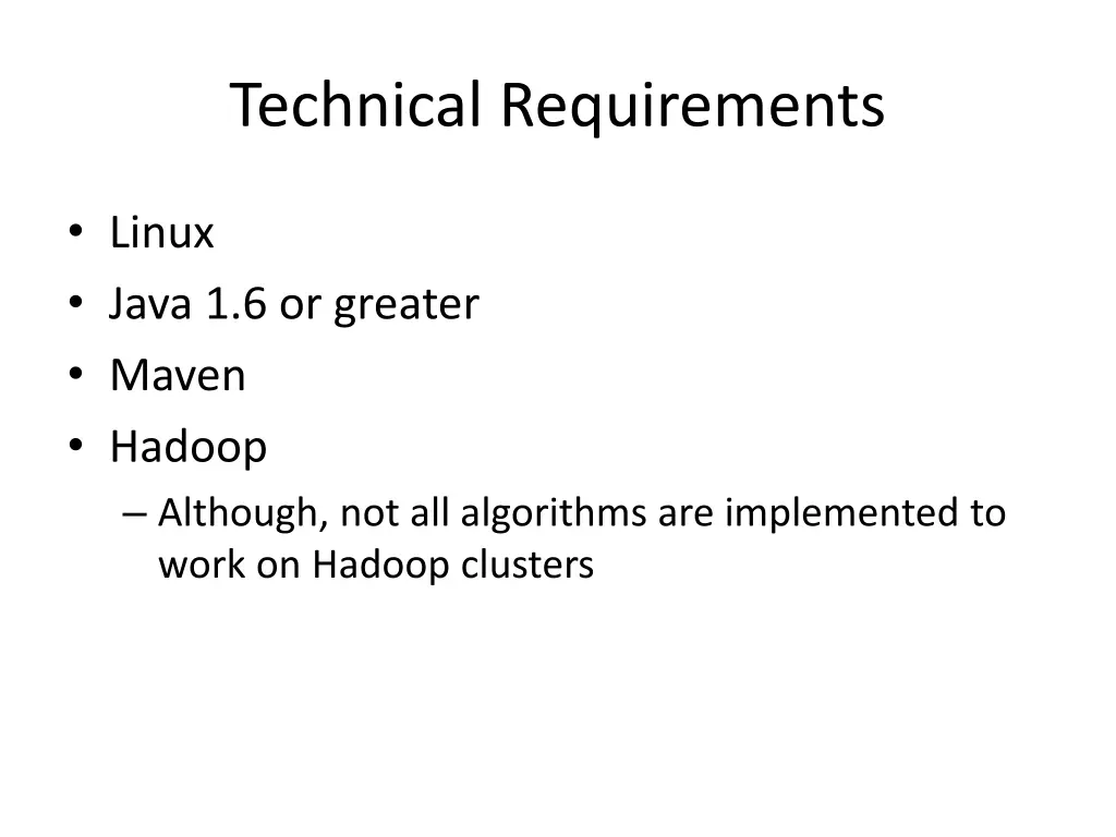 technical requirements