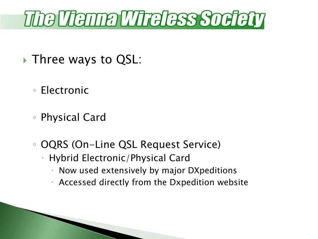 three ways to qsl