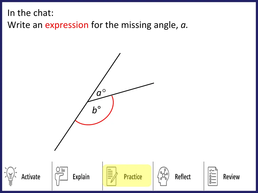 in the chat write an expression for the missing