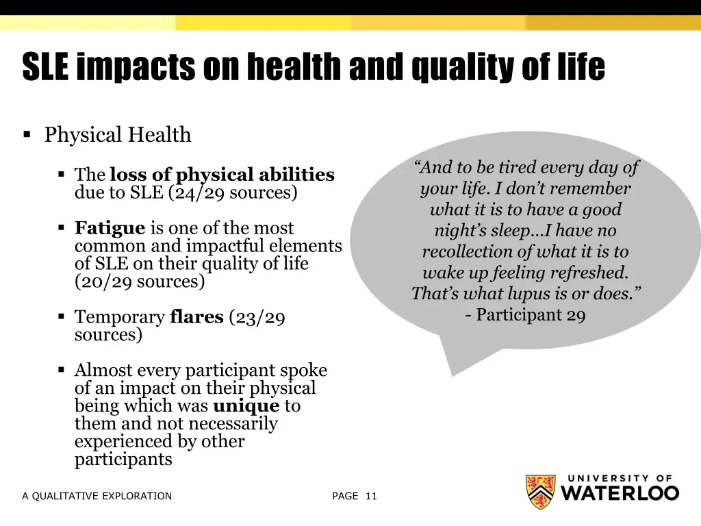sle impacts on health and quality of life