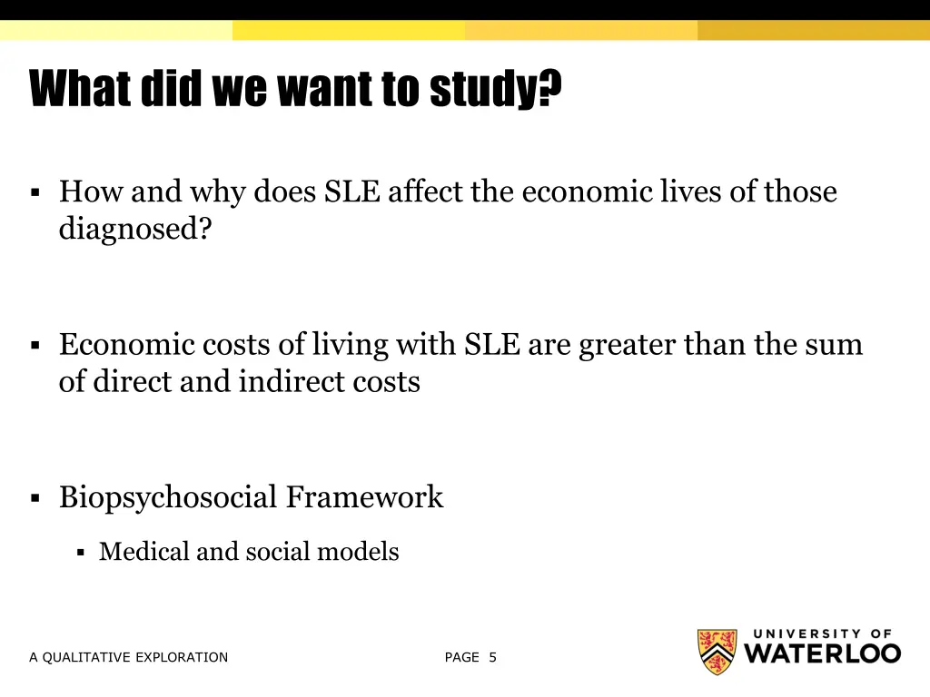 what did we want to study