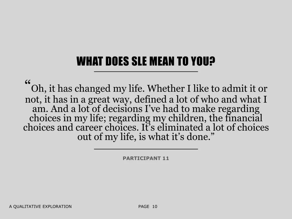 what does sle mean to you