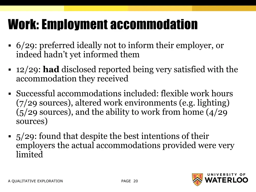 work employment accommodation