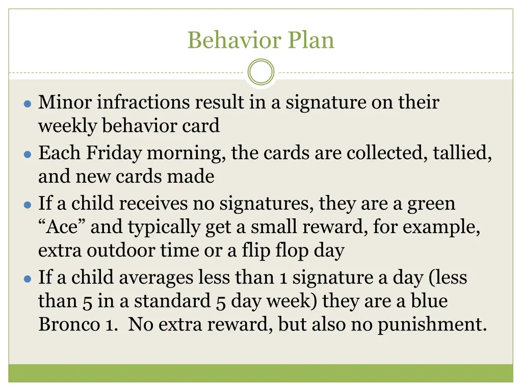 behavior plan